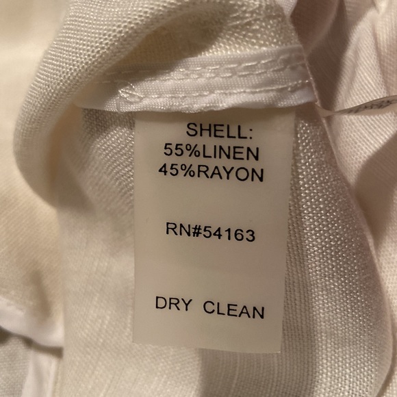 Calvin Klein White Linen Moto Zip Jacket - Picture 7 of 8